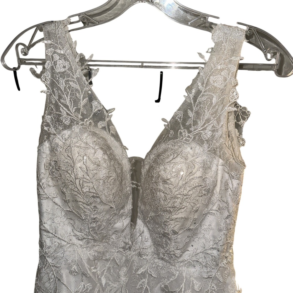 Juliet White Lace Sequin Tulle Mini Dress V-Neck Homecoming Prom XS NEW